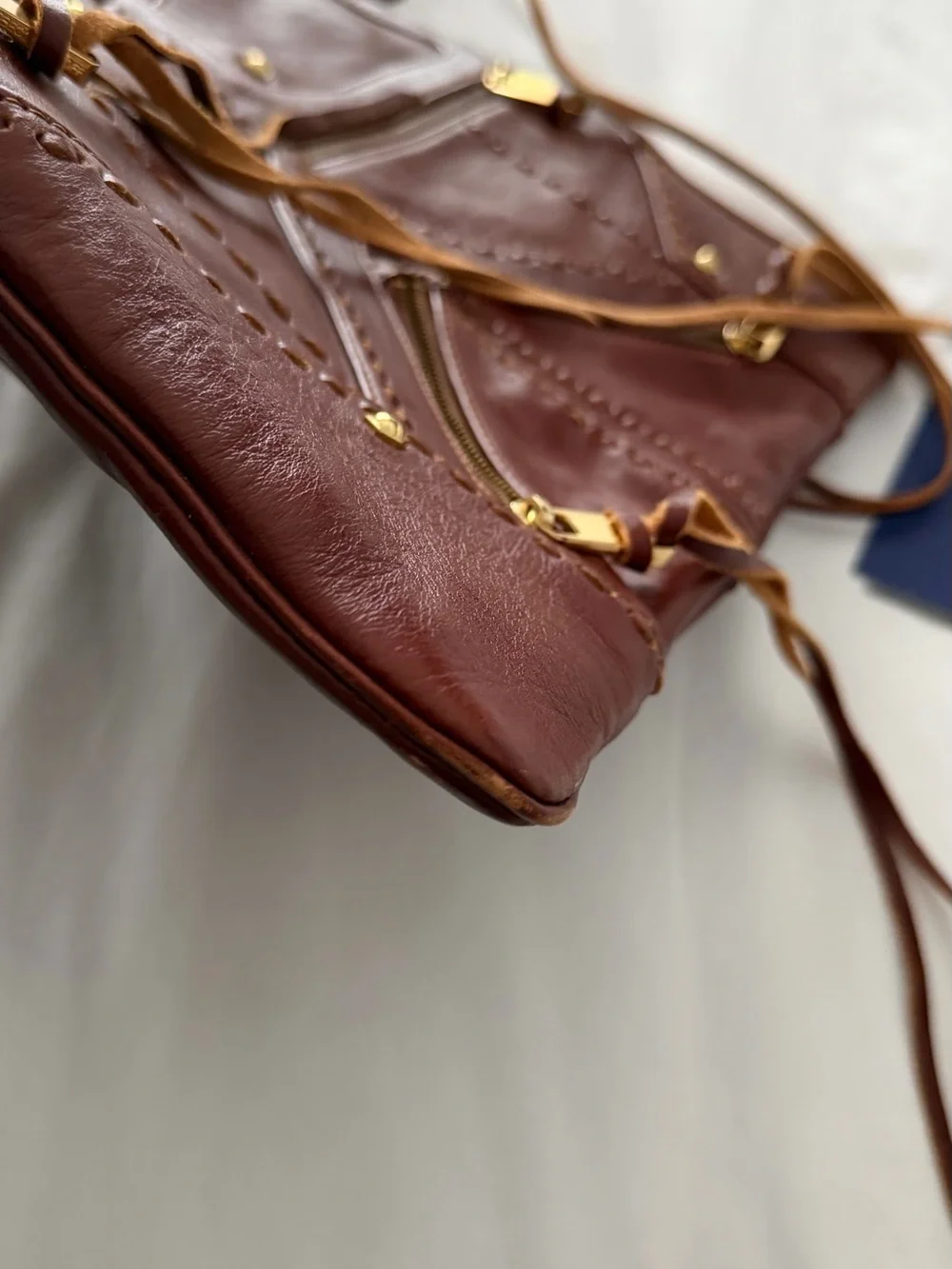 Rebecca Minkoff Chestnut Brown Leather Hobo with Gold Hardware